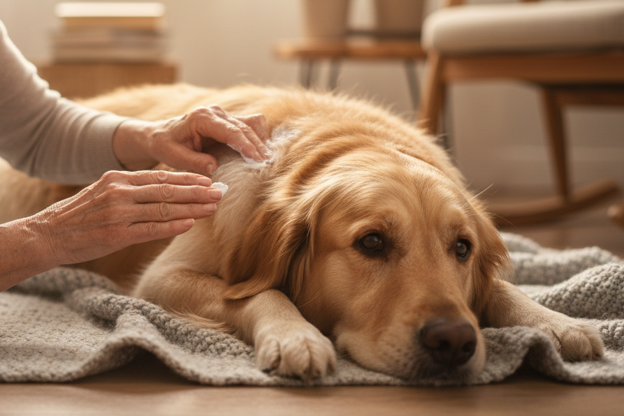 "Mon chien se gratte remède de grand mère" : notre alternative 2026 avec la Crème au Miel Dierendrogist