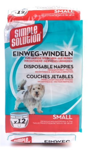Simple Solution Wegwerp Honden Luier Small 12 St 38-48 Cm