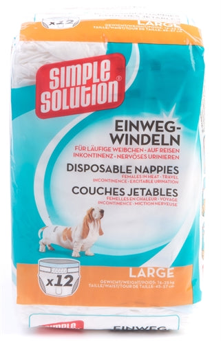 Simple Solution Wegwerp Honden Luier Small 12 St 38-48 Cm