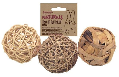 Rosewood – Jouets pour rongeur – Trio de balles naturelles – 8 cm - Caractéristiques