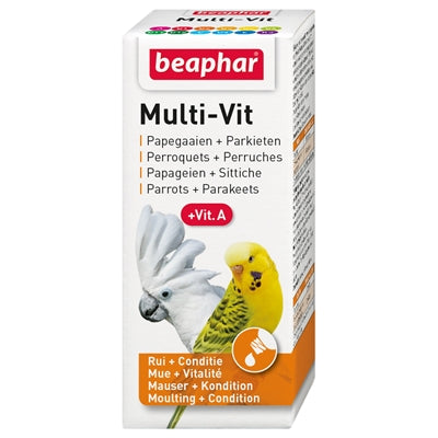 Beaphar – Complément alimentaire pour oiseaux – Multi-Vit Perroquets et Grandes Perruches - Caractéristiques