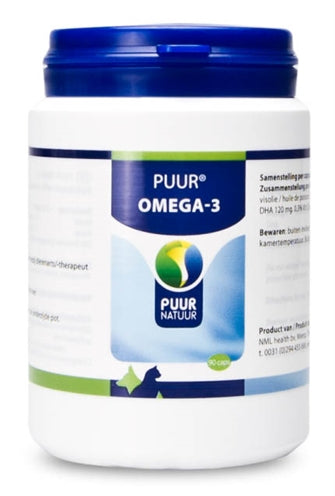 Puur Natuur – Complément alimentaire pour chien, chat et rongeur – Omega-3 – 90 capsules - Caractéristiques