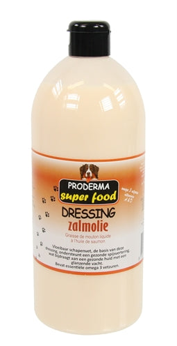 Proderma – Complément alimentaire pour chien et chat - Nappage au gras de mouton liquide et huile de saumon – 1 l - Caractéristiques