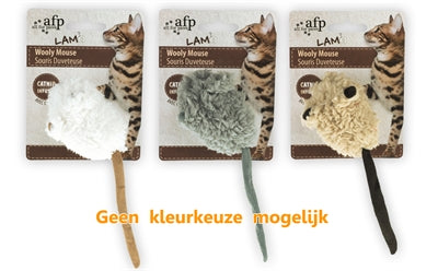 Afp – Jouet pour chat – Souris en laine d'agneau sonore avec herbe à chat – 7 cm - l'unité - Caractéristiques
