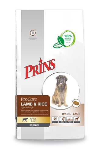 Prins – Croquettes pour chien – ProCare Croque Agneau et Riz Hypoallergénique – 10 kg - Caractéristiques