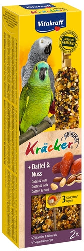 Vitakraft – Friandises pour perroquet – Bâtonnets craquant fruits et noix – 2 pièces - Caractéristiques