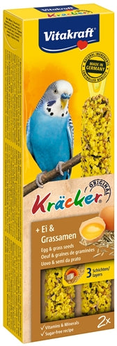 Vitakraft – Friandises pour perruche – Bâtonnet craquant à l'œuf – 2 pièces - Caractéristiques