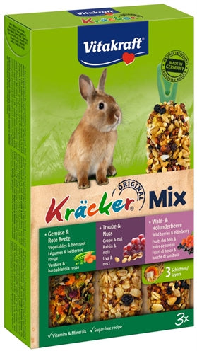 Vitakraft – Friandises pour lapin nain – Bâtonnets craquant noix, fruits des bois et légumes – 3 pièces - Caractéristiques