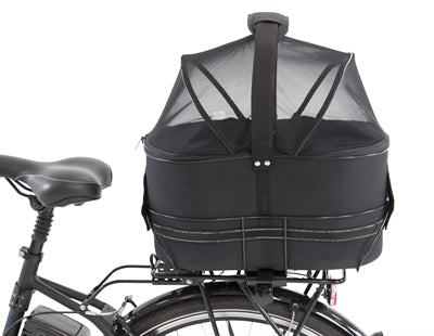 Trixie Fietsmand Achterop Zwart Met Kussen En Kap 29X42X48 Cm