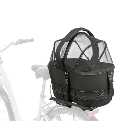 Trixie Fietsmand Achterop Zwart Met Kussen En Kap 29X42X48 Cm