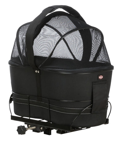 Trixie Fietsmand Achterop Zwart Met Kussen En Kap 29X42X48 Cm