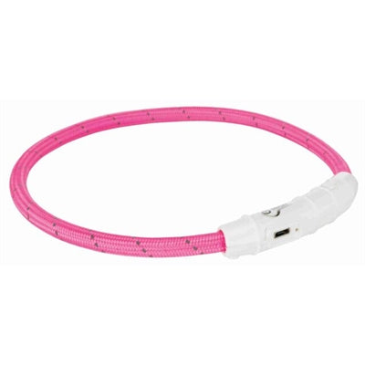 Trixie Lichtgevende Halsband Hond Flash Usb Tpu / Nylon Roze 35X0,7 Cm