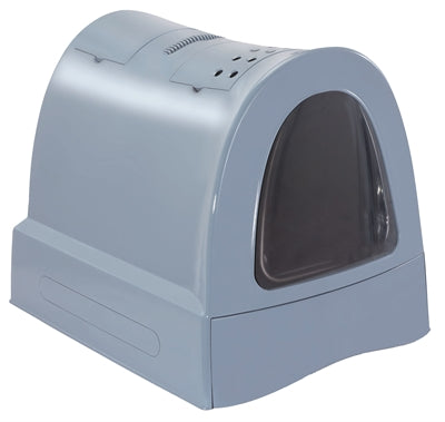 Imac – Maison de toilette pour chat Zuma – Avec tiroir coulissant – Bleu – 40 x 56 x 42,5 cm - Caractéristiques