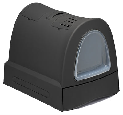 Imac – Maison de toilette pour chat Zuma – Avec tiroir coulissant – Anthracite – 40 x 56 x 42,5 cm - Caractéristiques