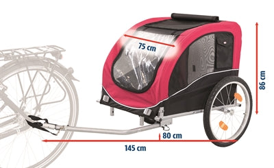 Trixie – Remorque de vélo pour chien – Noir et Rouge - Caractéristiques