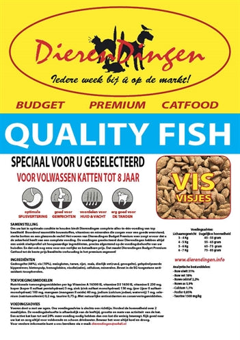 Budget Premium Quality – Croquettes pour chat - Adulte – Poisson – 15 kg - Caractéristiques