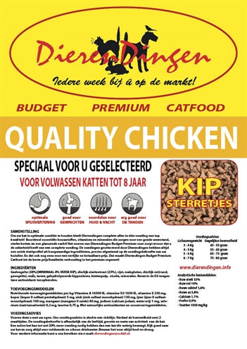 Budget Premium Quality – Croquettes pour chat - Adulte – Poulet – 15 kg - Caractéristiques