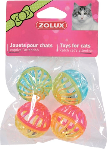 Zolux – Jouet pour chat – Balle avec grelot – 4 cm – 4 pièces - Caractéristiques