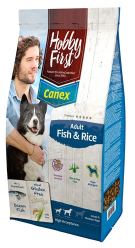 Hobbyfirst Canex – Croquettes pour chien – Adulte - Hypoallergénique - Poisson & Riz – 12 kg - Caractéristiques