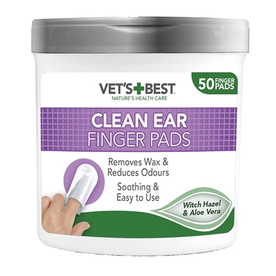 Vet's Best – Nettoyant pour chien pour oreille – Lingette de doigt pour oreille – 50 pièces - Caractéristiques