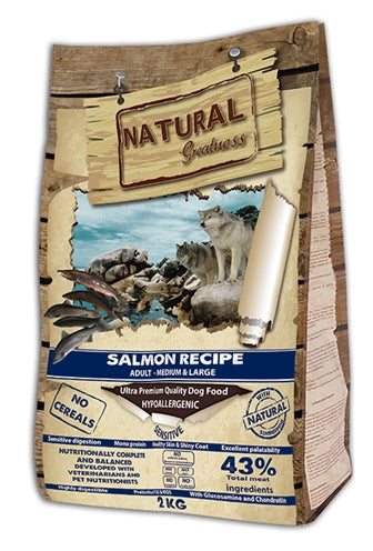 Natural Greatness – Croquettes pour chien – Saumon Sensitive Medium – 2 kg - Caractéristiques