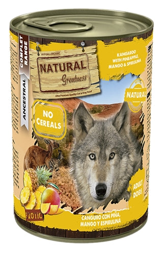 Natural Greatness – Aliment humide pour chien – Kangourou et Ananas – 400 g - Caractéristiques