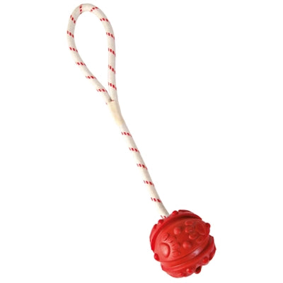 Trixie Bal Aan Touw Natuurrubber Drijvend Oranje 4,5 Cm / 35 Cm