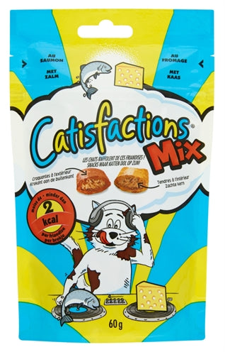 Catisfactions – Friandises pour chat – Bouchée croquante au fromage et au saumon - Caractéristiques