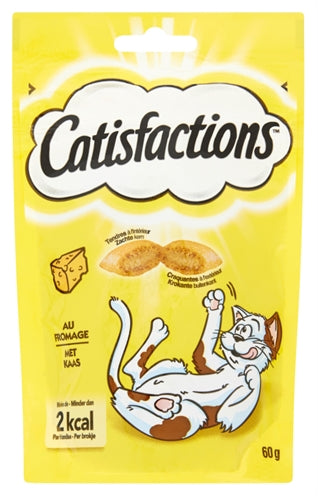 Catisfactions – Friandises pour chat – Bouchée croquante au fromage – 60 g - Caractéristiques