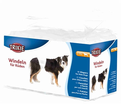 Trixie – Hygiène du chien – Couches pour chien mâle L/XL – 12 pièces - Caractéristiques