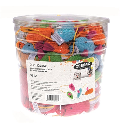 Imac – Jouet pour chat – Souris colorées – 5,5 cm – 96 pièces - Caractéristiques