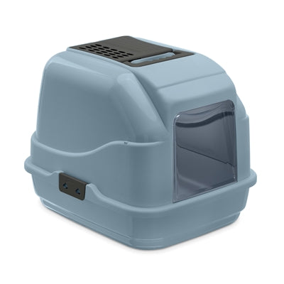 Imac Easy Cat 2nd Life – Maison de toilette pour chat en plastique recyclé – Bleu – 50 x 40 x 40 cm - Caractéristiques