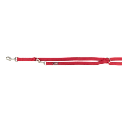 Trixie Hondenriem Premium Dubbelgestikt Verstelbaar Rood 200X1 Cm