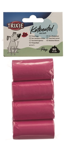 Trixie Hondenpoepzakjes Rozengeur Roze 4X20 St