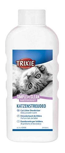 Trixie Simple 'n' Clean – Désodorisant pour litière pour chat – Parfum Poudre de Bébé – 750 g - Caractéristiques