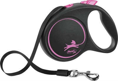 Flexi Rollijn Black Design Tape Roze  S 5 Mtr Tot 15 Kg
