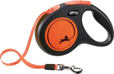 Flexi – Laisse pour chien – Laisse enrouleur New Neon Tape Noir / Orange - Caractéristiques
