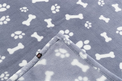 Trixie Hondendeken Kenny Fleece Bot / Pootjes Blauw 150X100 Cm