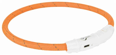 Trixie Lichtgevende Halsband Hond Flash Usb Tpu / Nylon Oranje 35X0,7 Cm