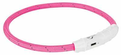 Trixie Lichtgevende Halsband Hond Flash Usb Tpu / Nylon Roze 35X0,7 Cm