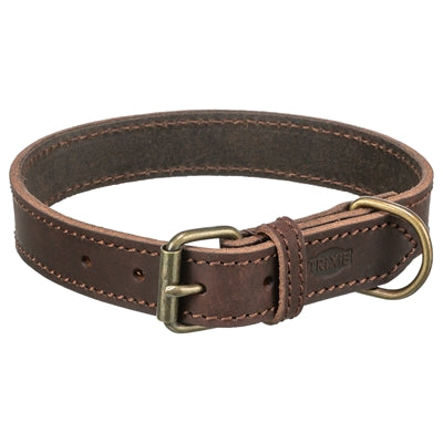 Trixie – Collier pour chien – Collier en cuir gras marron foncé - Caractéristiques