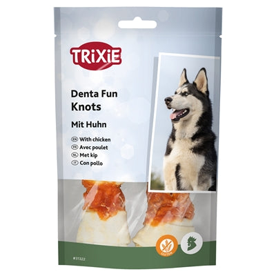 Trixie Denta Fun Knotted Chicken Chewing Bones 6X70 Gr 5 Cm