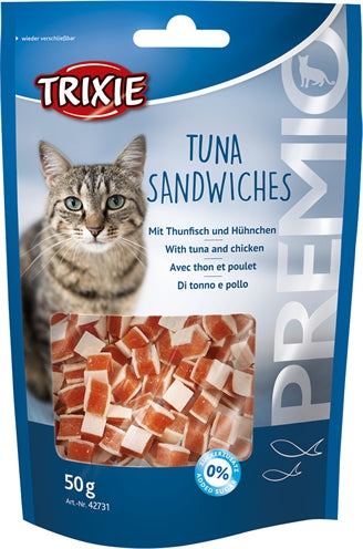 Trixie – Friandises pour chat – Premio Tuna Sandwiches au thon et au poulet – 50 g - Caractéristiques