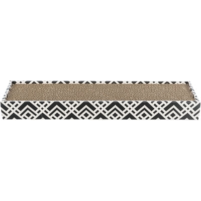 Trixie – Scratchy – Planche à griffer en carton avec herbe à chat – Noir/Blanc – 48x13x5 cm - Caractéristiques