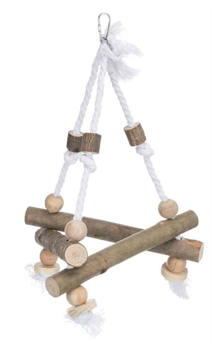 Trixie – Accessoire pour Oiseau – Balançoire Triangulaire – Bois avec Écorce – 27 x 27 x 27 cm - Caractéristiques