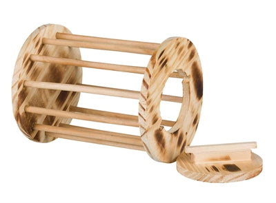 Trixie – Accessoire rongeur – Râtelier à Foin Rond avec Couvercle – Bois Flambé - Caractéristiques