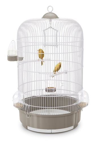 Imac – Cage pour oiseau – Luna – Taupe & Blanc – 64 x 40 x 40 cm - Caractéristiques