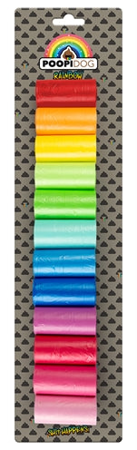 Merkloos - Poopi-Dog – Sac à déjections pour chien – Couleurs arc-en-ciel – 180 Pièces - Caractéristiques
