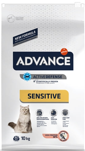 Advance – Croquettes pour chat – Adulte Sensitive - Saumon/Riz – 10 kg - Caractéristiques