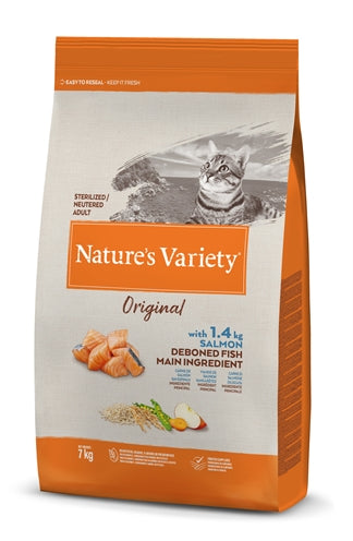 Nature's Variety – Croquettes pour chat – Original Stérilisé Saumon – 7 kg - Caractéristiques